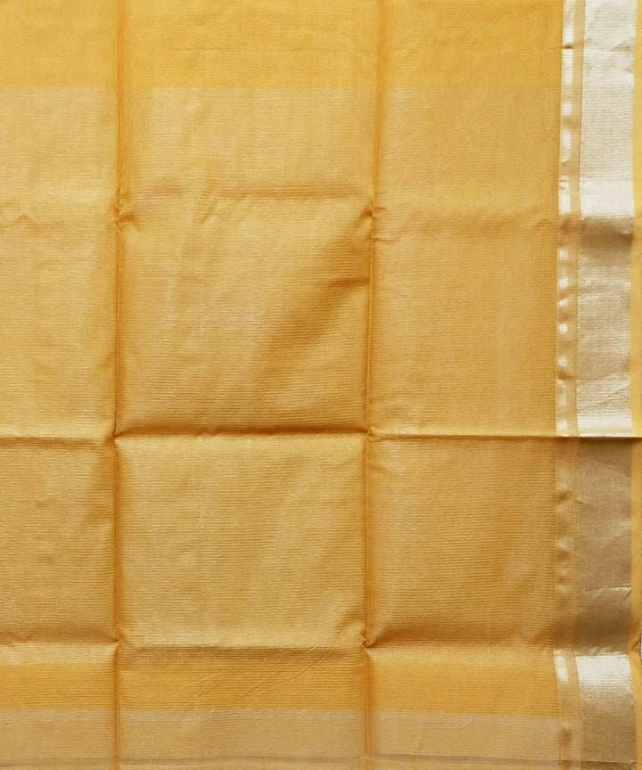 Amber yellow handwoven cotton silk maheshwari saree