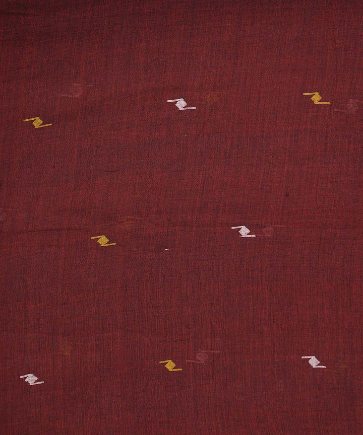 1m Maroon handloom cotton jamdani fabric