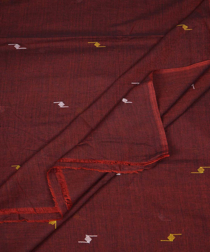 1m Maroon handloom cotton jamdani fabric