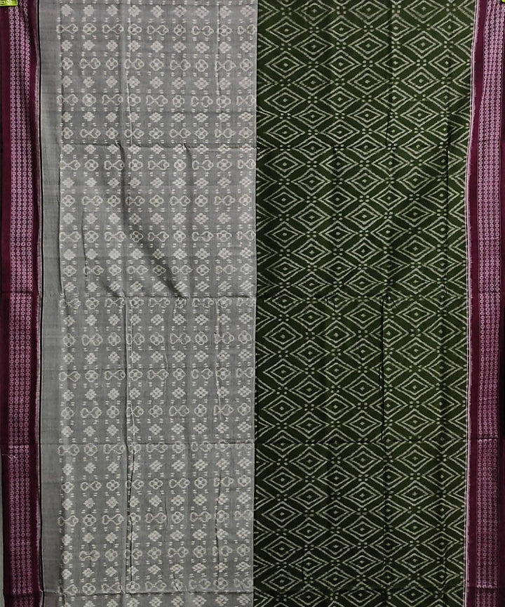 Multicolor maroon cotton handwoven sambalpuri saree
