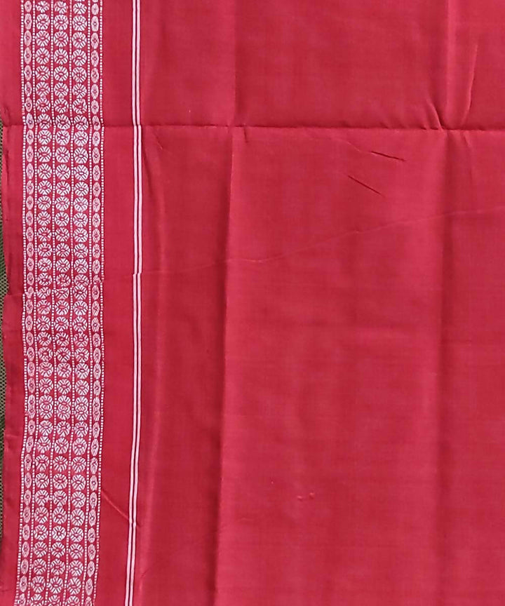 Black maroon cotton handwoven sambalpuri saree