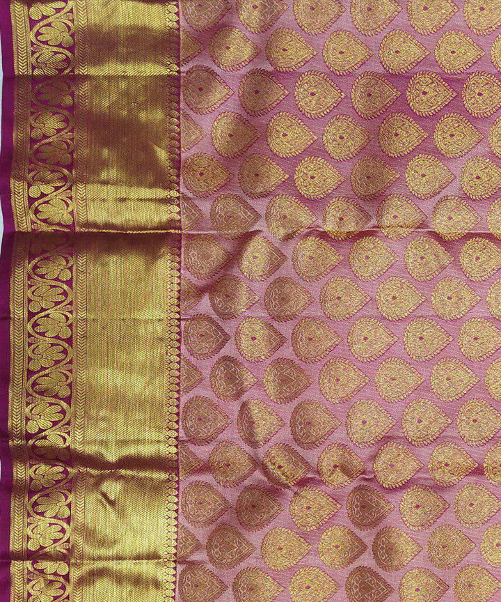 Light pink handloom kanjeevaram bridal silk saree