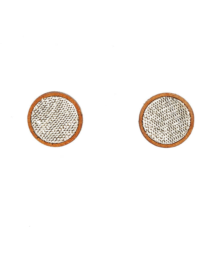 Silver shiny handcrafted round mdf studs