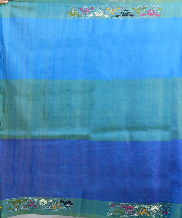 Violet exclusive bengal silk saree with hand embroidery work