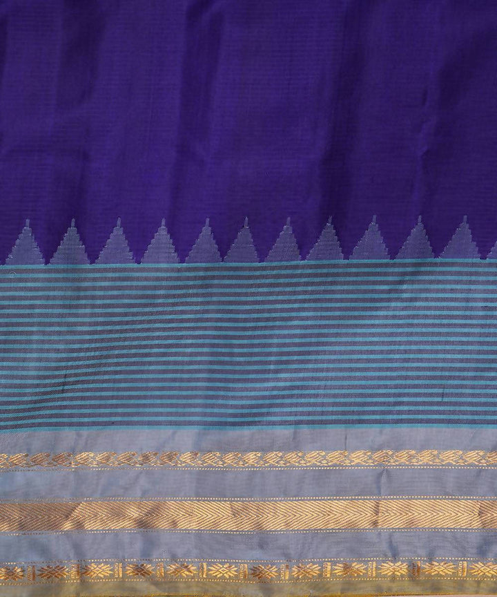 blue handloom gadwal silk saree
