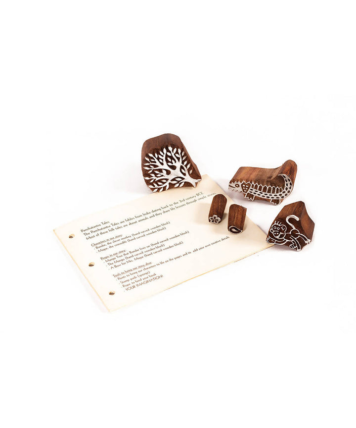 Block Print DIY Craft Kit Panchatantra Story(Monkeys and The Bird)
