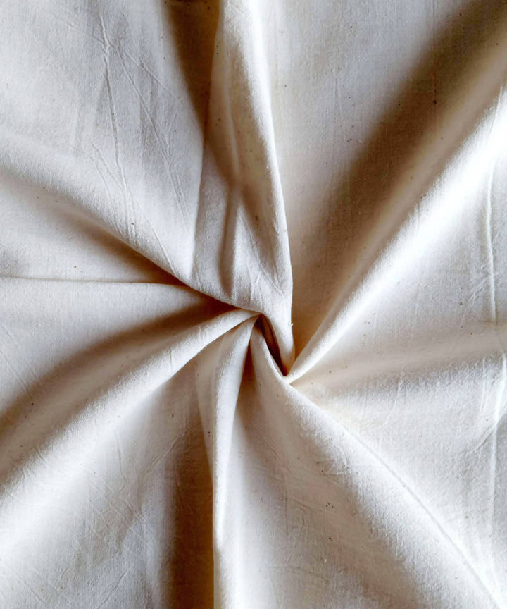 2.5m kora plane weave handspun handwoven cotton kurta fabric