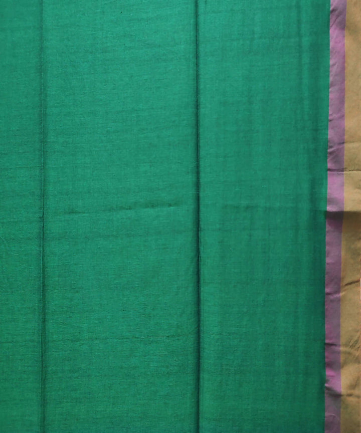 Olive green handloom cotton saree