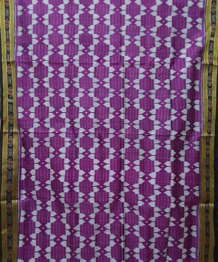 Violet black handwoven silk khandua saree