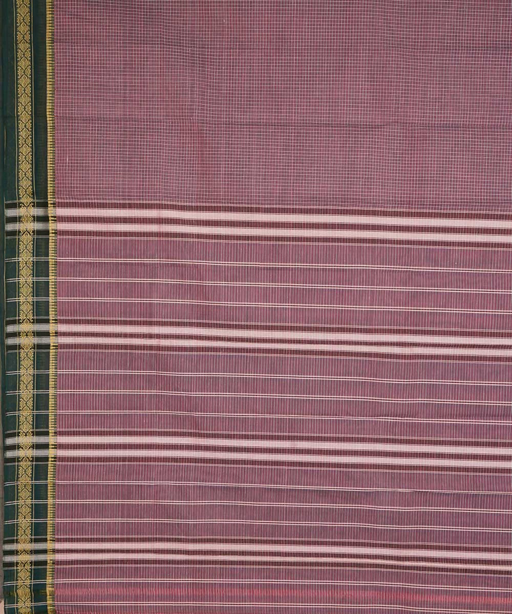 Light lavender handwoven cotton narayanpet saree