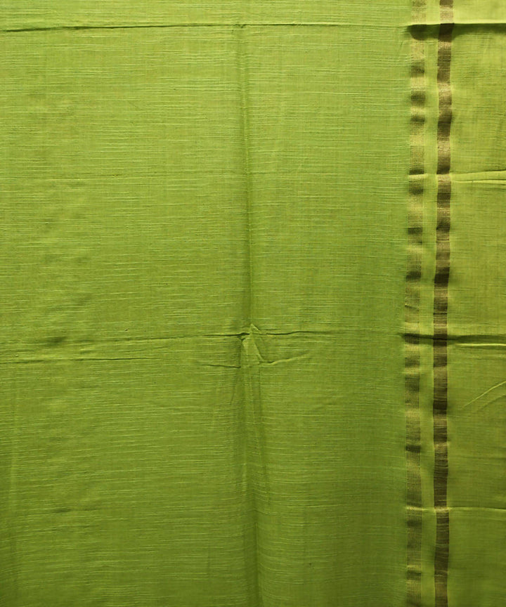 Lime green handloom handspun cotton saree