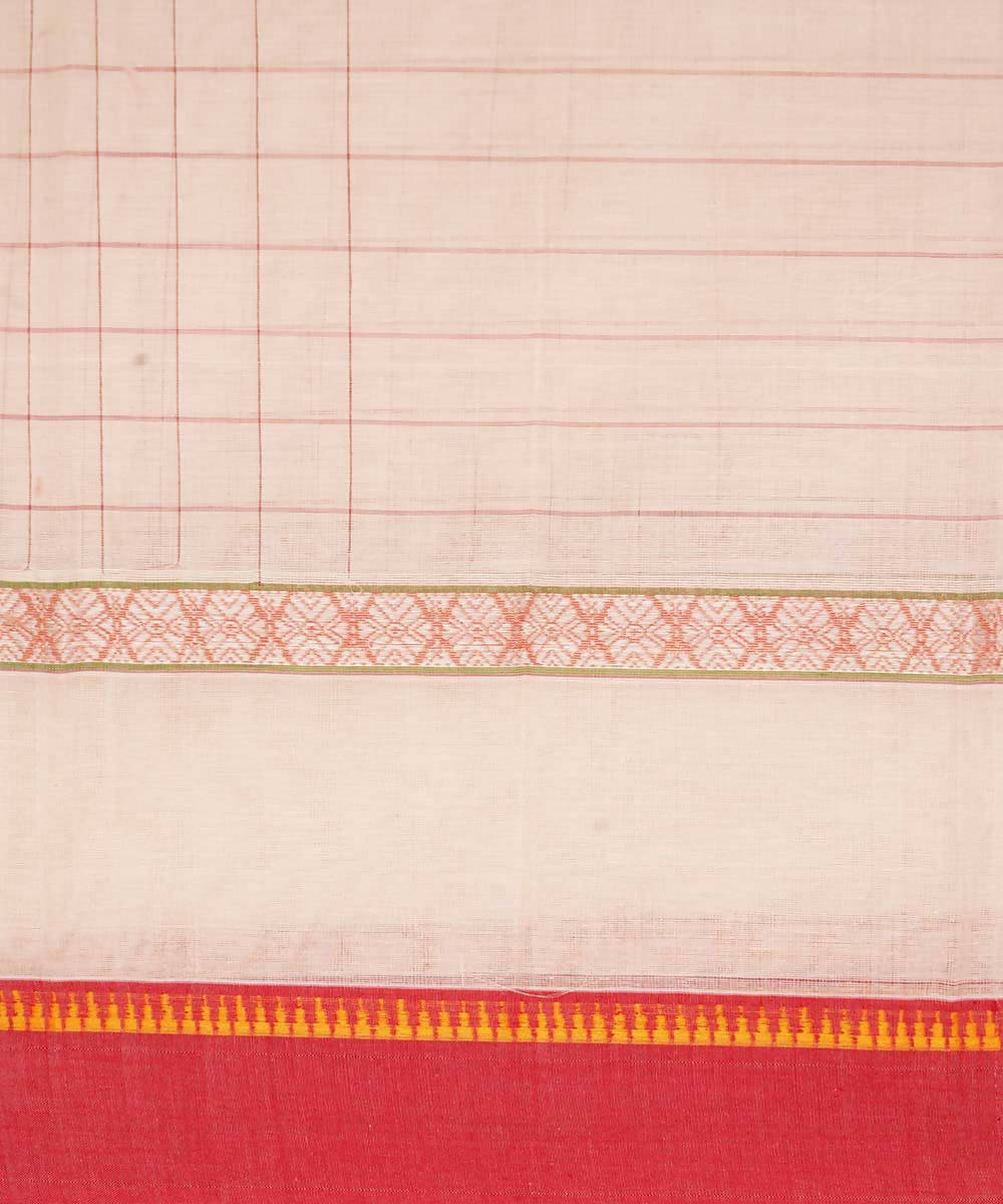 White handwoven cotton narayanpet saree