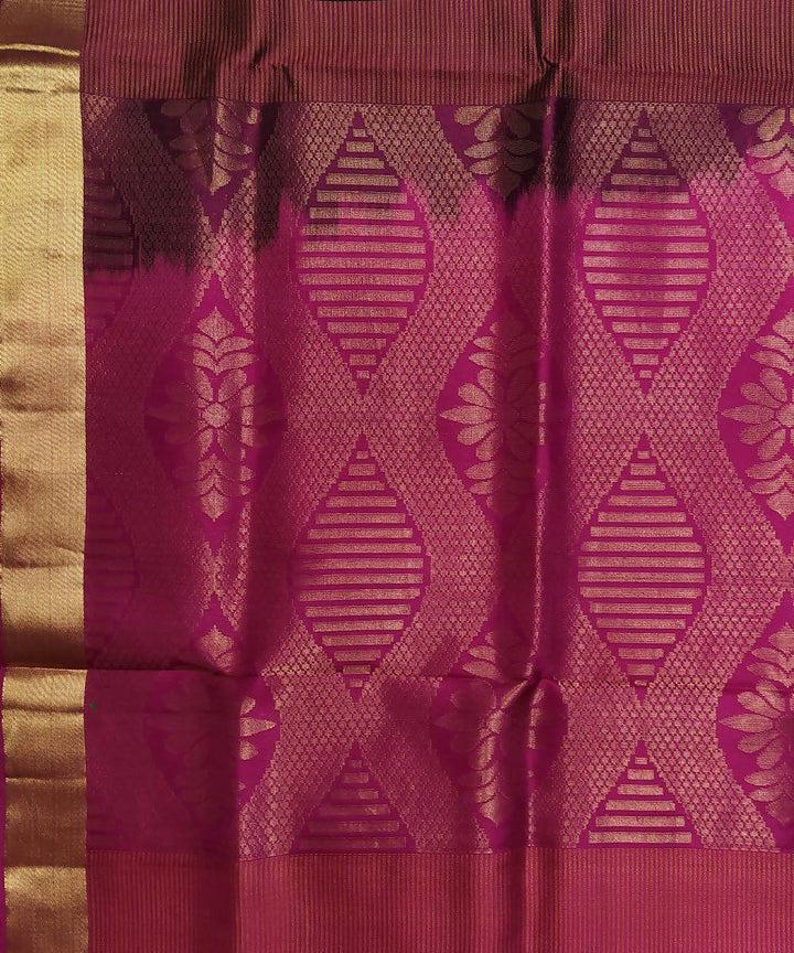 Black with mustard and purple handloom soft silk saree
