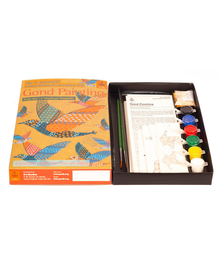 Handmade DIY Educational Colouring Kit Gond Painting of Madhya Pradesh