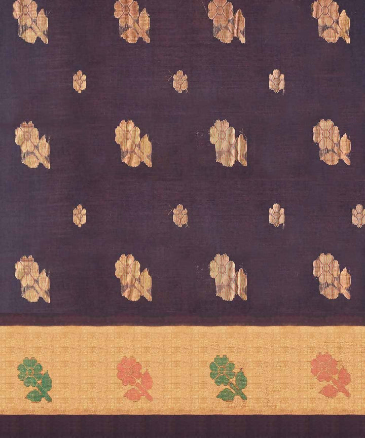Dark grape purple handwoven paramakudi cotton saree