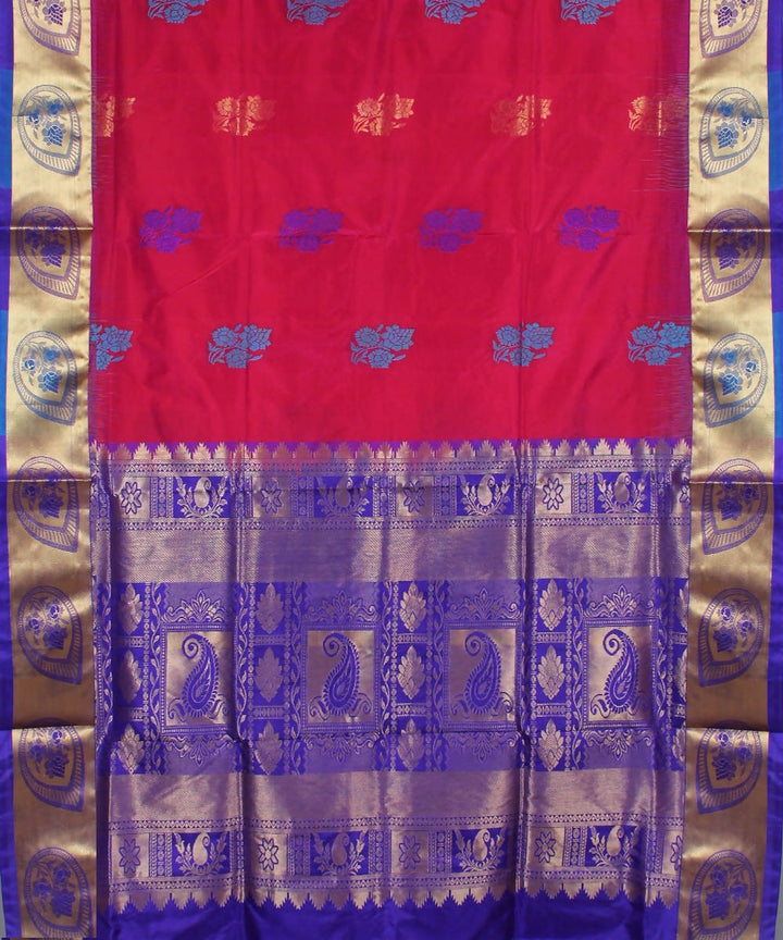 Red Magenta Karnataka Handloom Silk Saree
