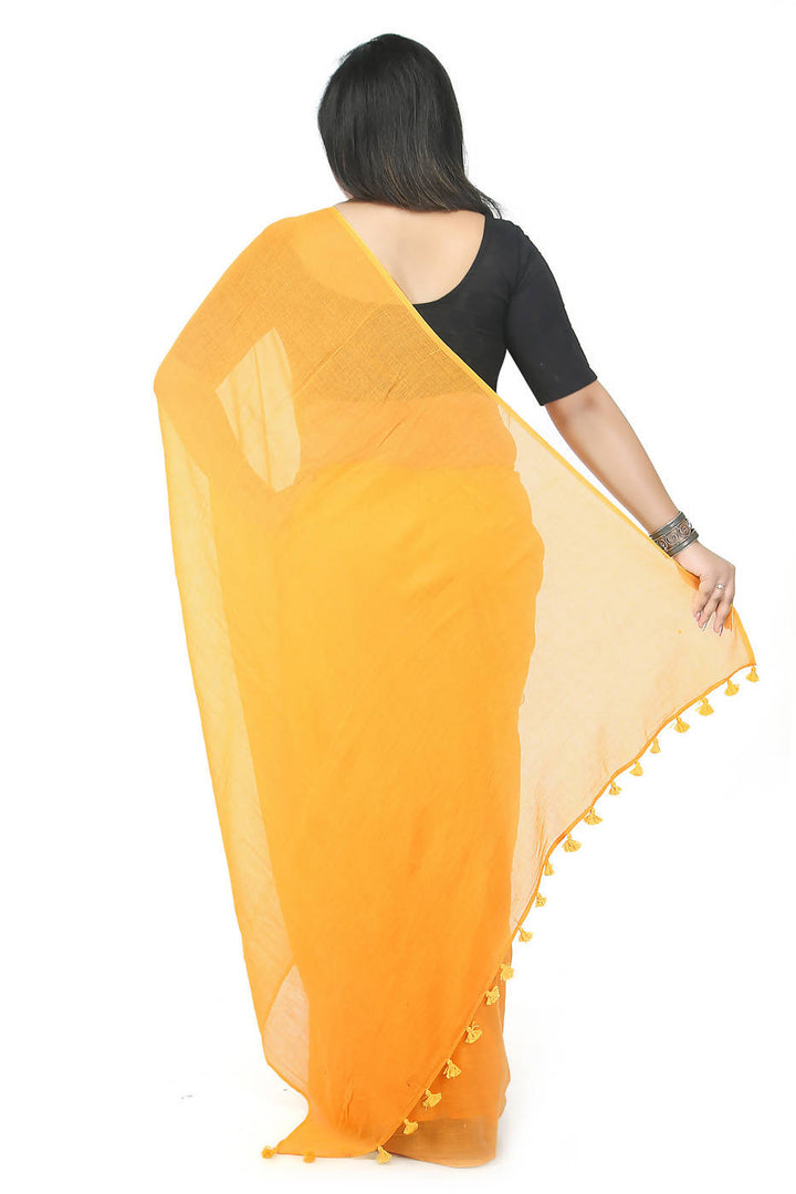 Handloom bengal yellow soft cotton saree
