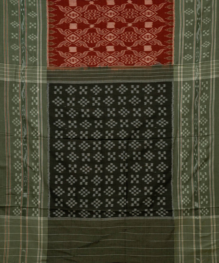 Auburn artichoke cotton handloom ikat nuapatna saree