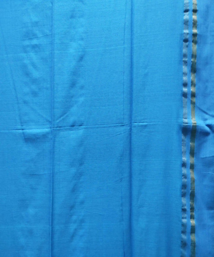 Light sky blue handloom handspun cotton saree
