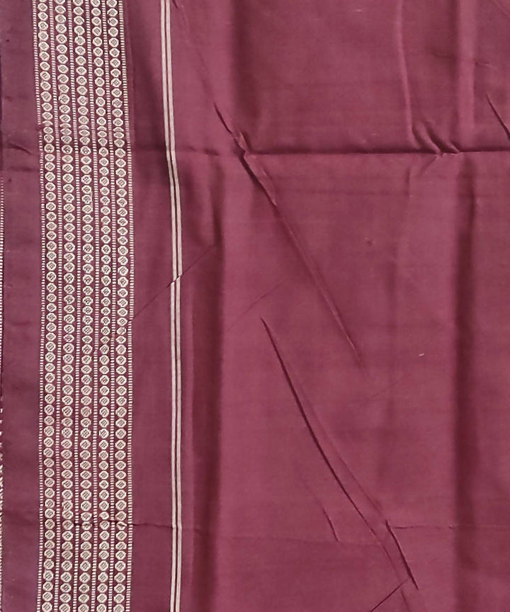 Mauve maroon cotton handwoven sambalpuri saree