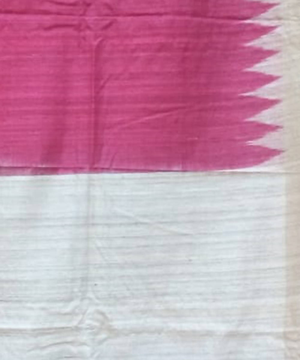 Pink cream handwoven gopalpur tussar silk saree
