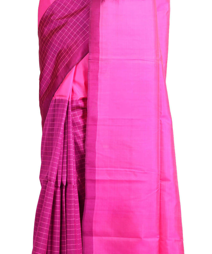 Resham shilpi pink bengal silk saree with handwoven design