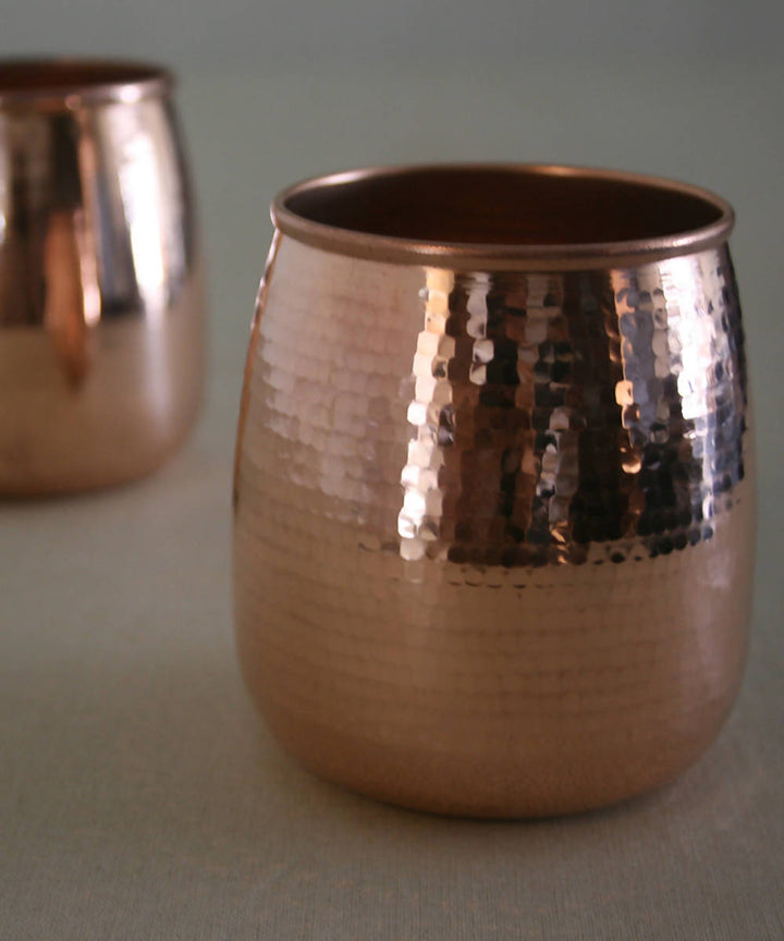 Handmade copper convex tumbler