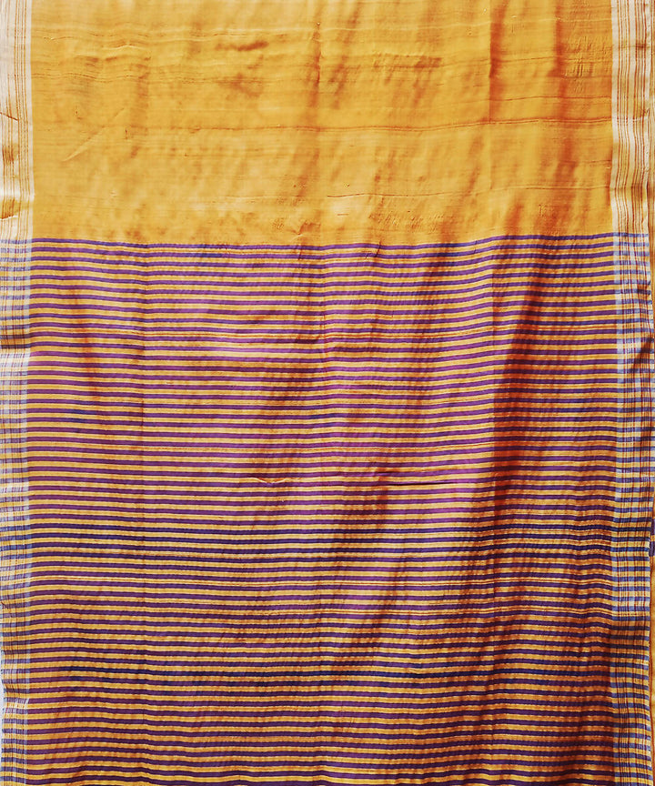 Yellow blue handwoven silk baavanbuti saree