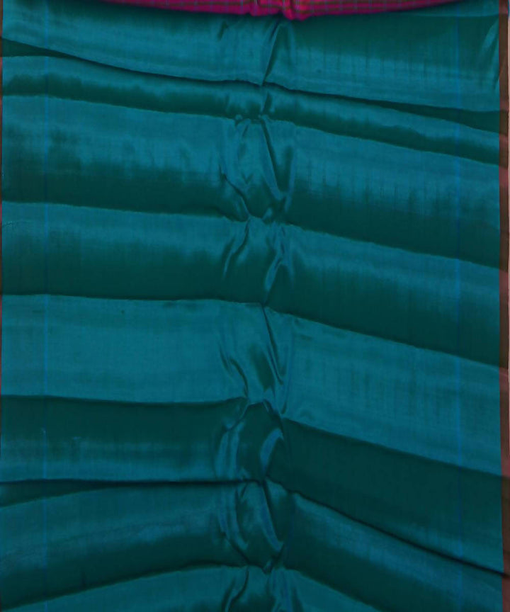 pink blue checks handloom gadwal silk saree