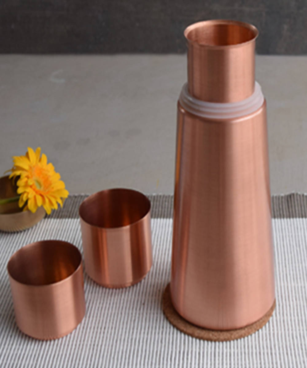 Handmade copper lean carafe