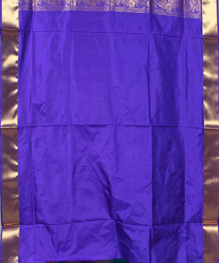 double shaded turquoise blue handloom karnataka silk saree