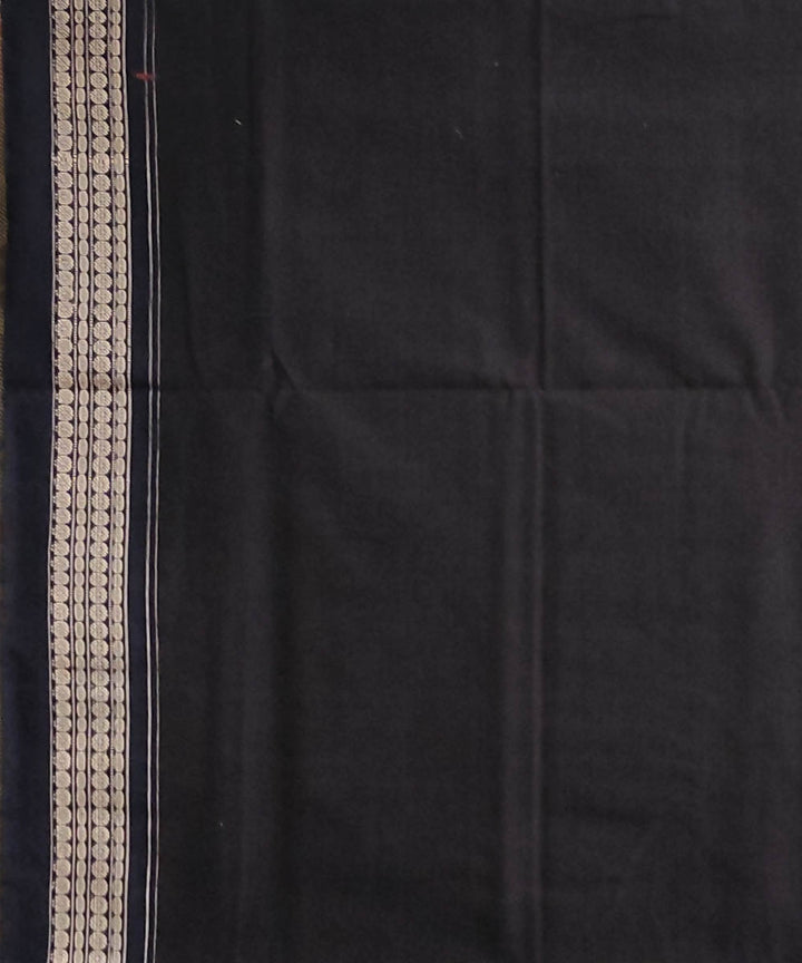 Maroon black cotton handloom sambalpuri saree