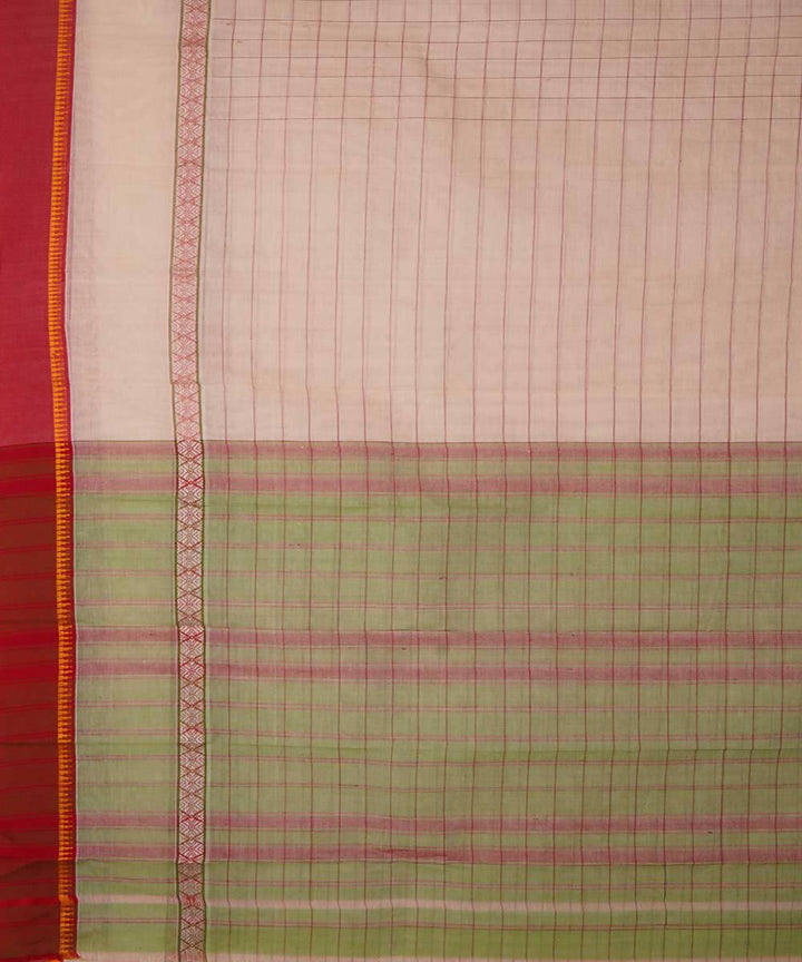 White handwoven cotton narayanpet saree