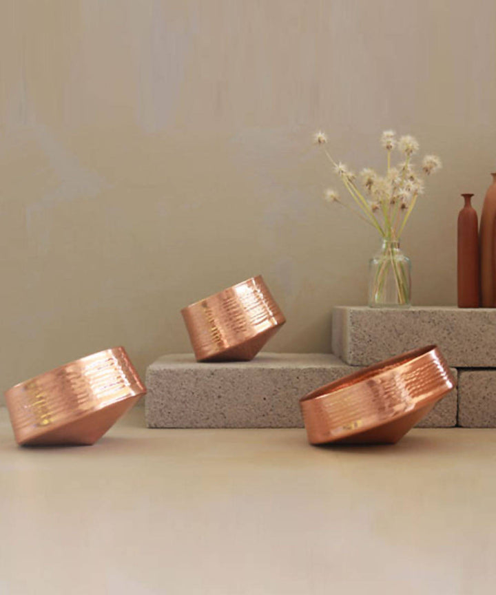 Handmade copper whirling tea light