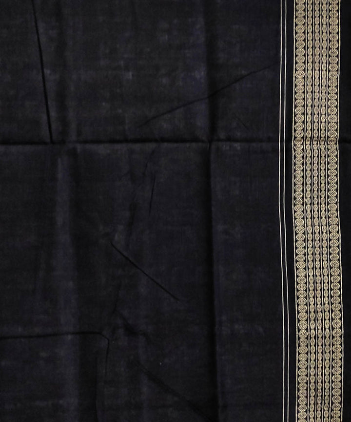 Grey black cotton handwoven sambalpuri saree