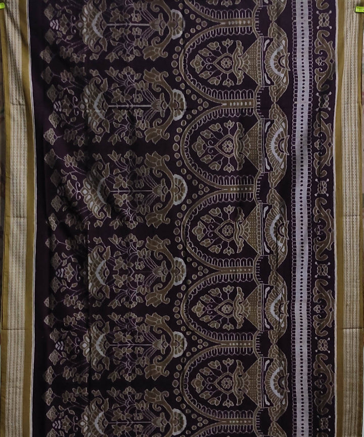 Olive green cotton handwoven sambalpuri saree