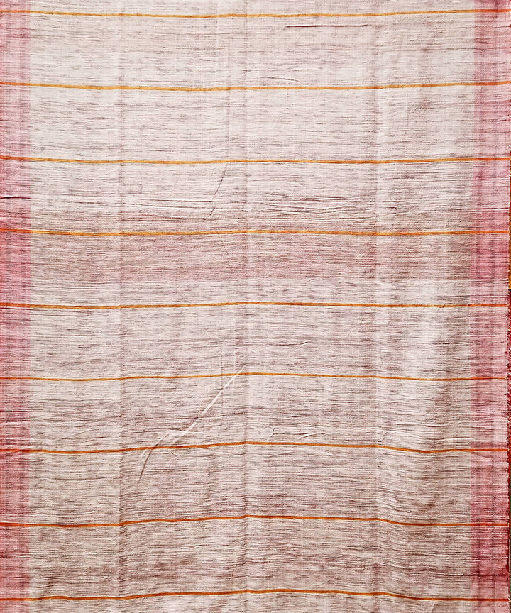 Yellow handwoven extra weft cotton silk saree