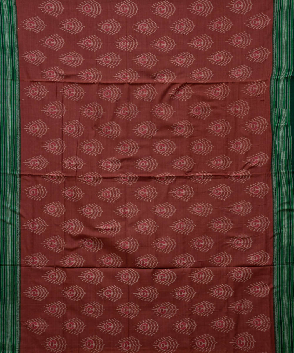Cedar chest green cotton handloom ikat nuapatna saree