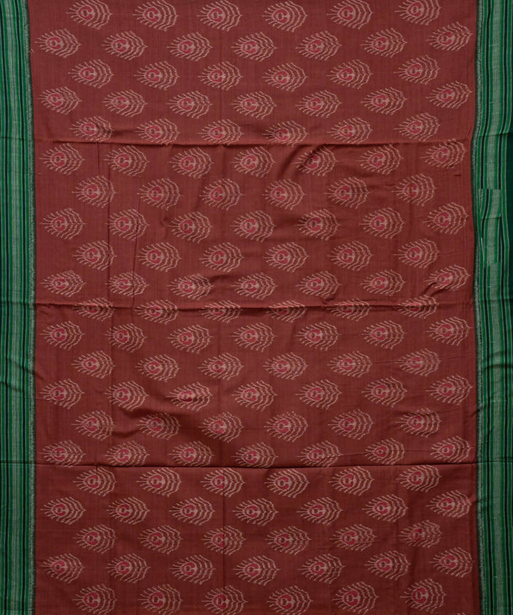 Cedar chest green cotton handloom ikat nuapatna saree