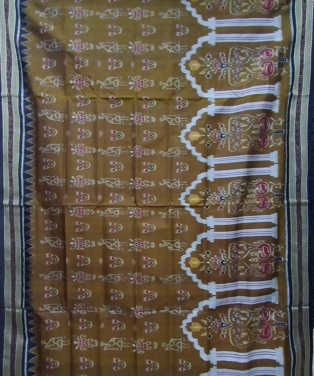 Multicolor black silk handloom khandua saree