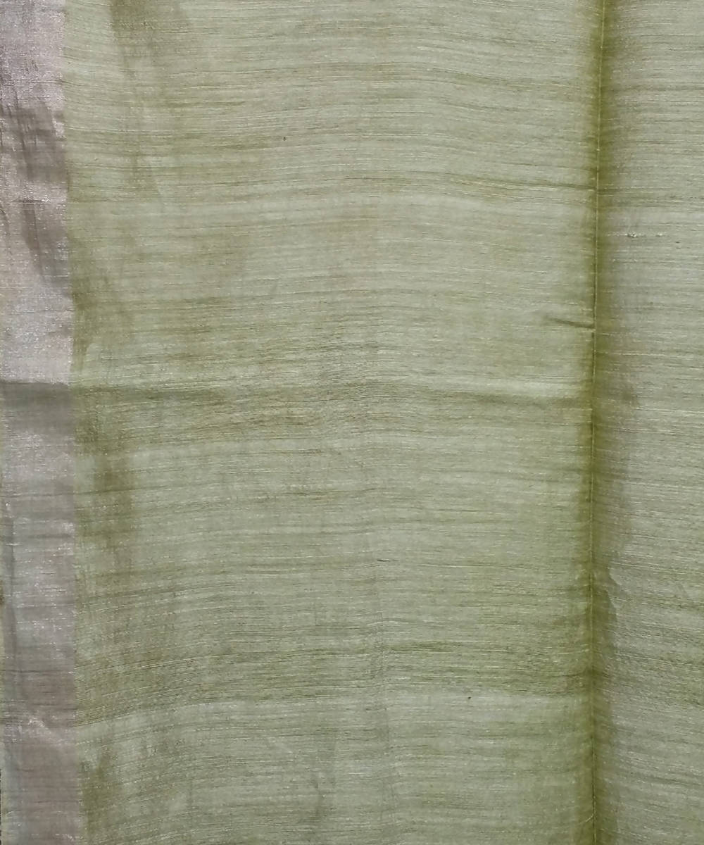 Bengal Moss Green Handloom Sequin Matka Silk Saree
