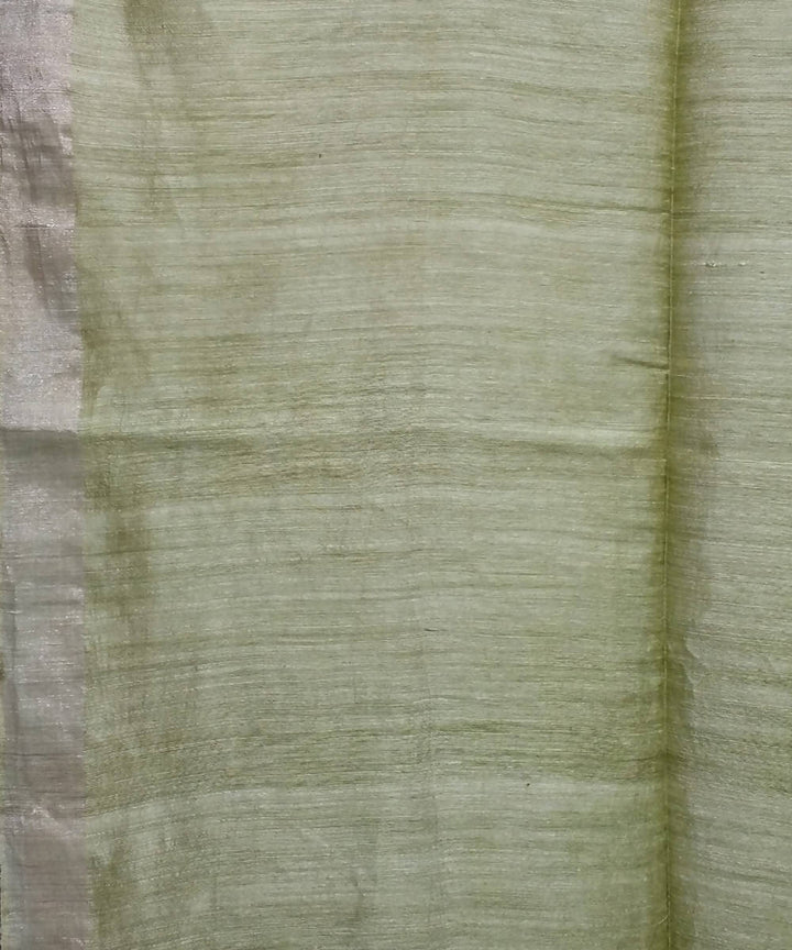 Bengal Moss Green Handloom Sequin Matka Silk Saree
