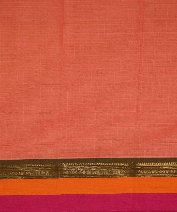 Orange handwoven cotton narayanpet saree