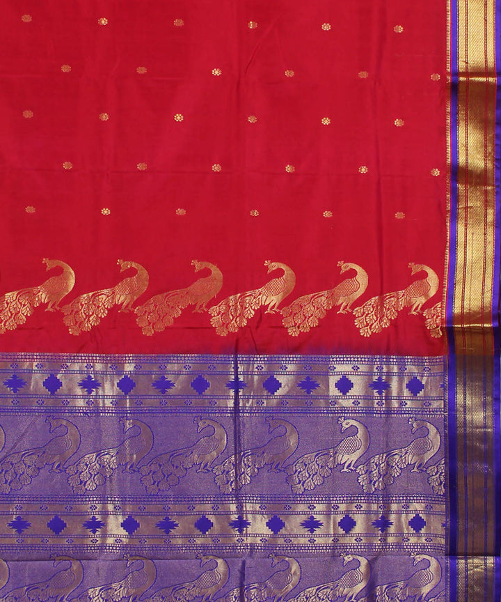 Magenta Red Karnataka Handloom Silk Saree