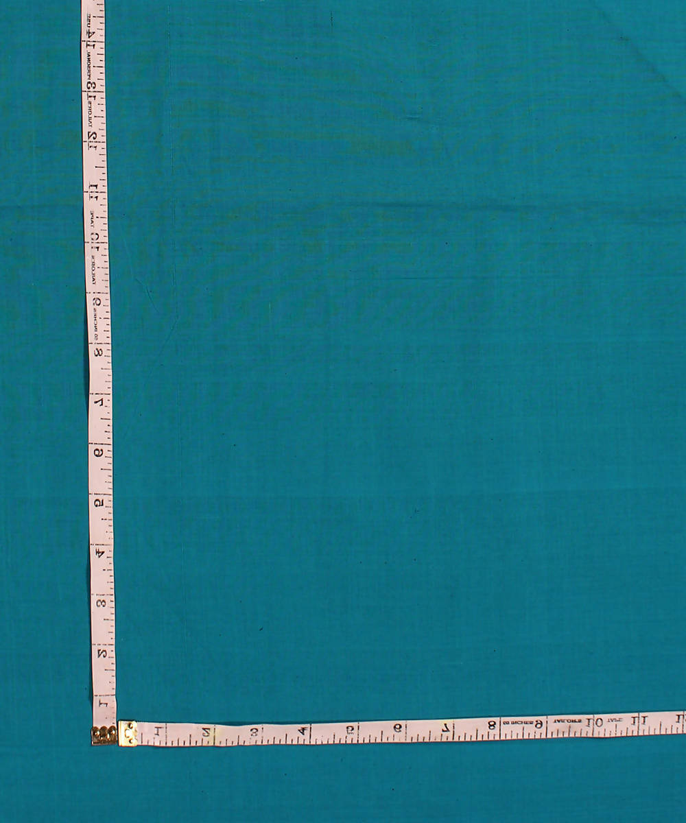 Teal blue handwoven cotton mangalagiri fabrics