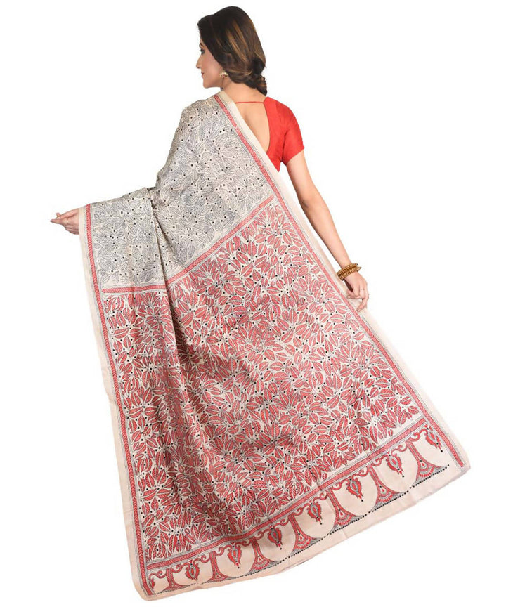 Black exclusive bengal tasar saree with hand embroidery work
