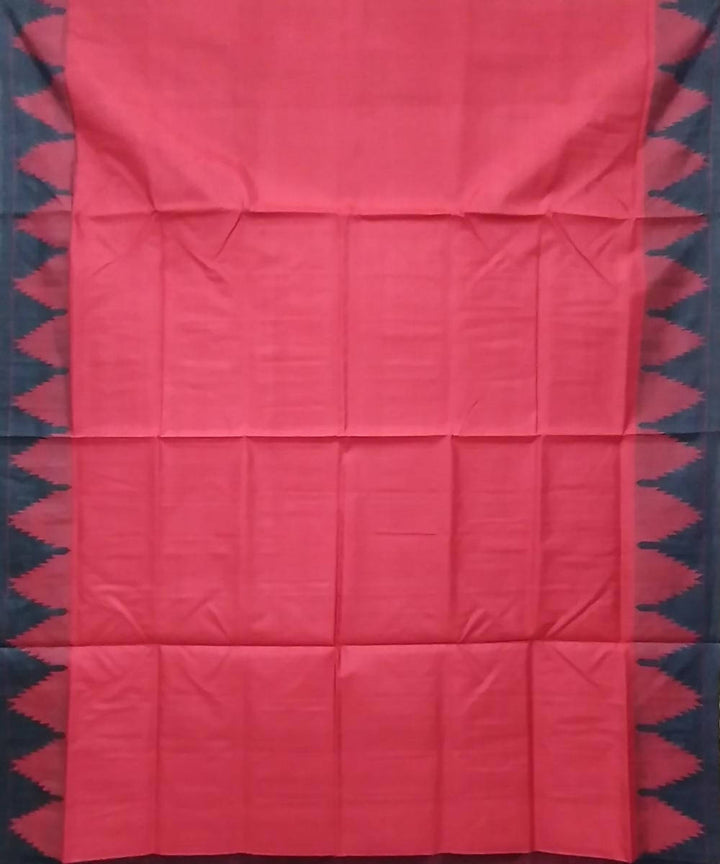 Light red black handwoven silk sambalpuri saree