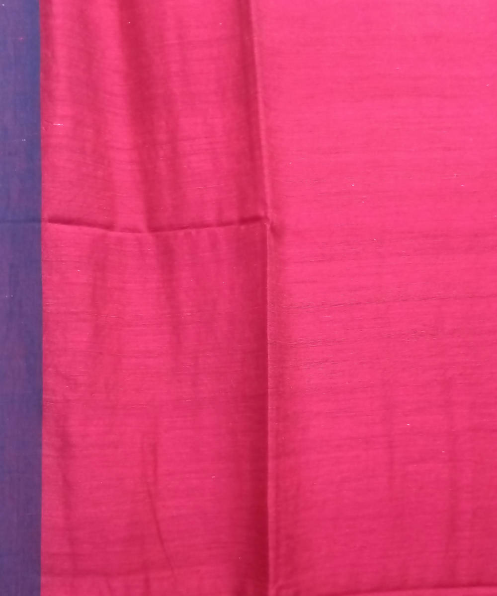 Peach Red Handloom Matka Silk Jamdani Bengal Saree
