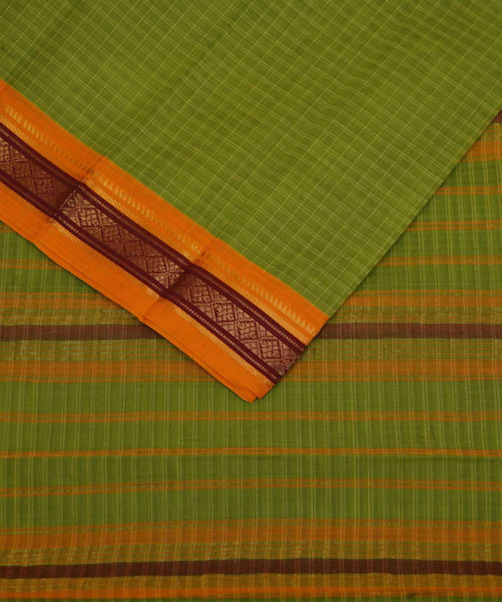 Light green handwoven cotton narayanpet saree