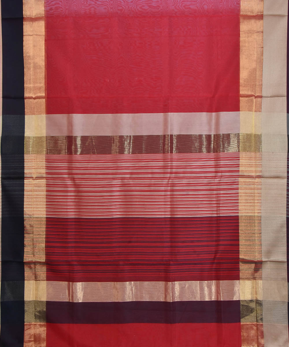 Maheshwari Handloom Red Maroon Sico Saree